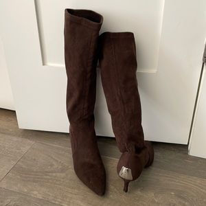 Beautiful brown suede tall boots. Like new condition